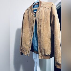 Cole Haan 100 percent genuine suede jacket.
